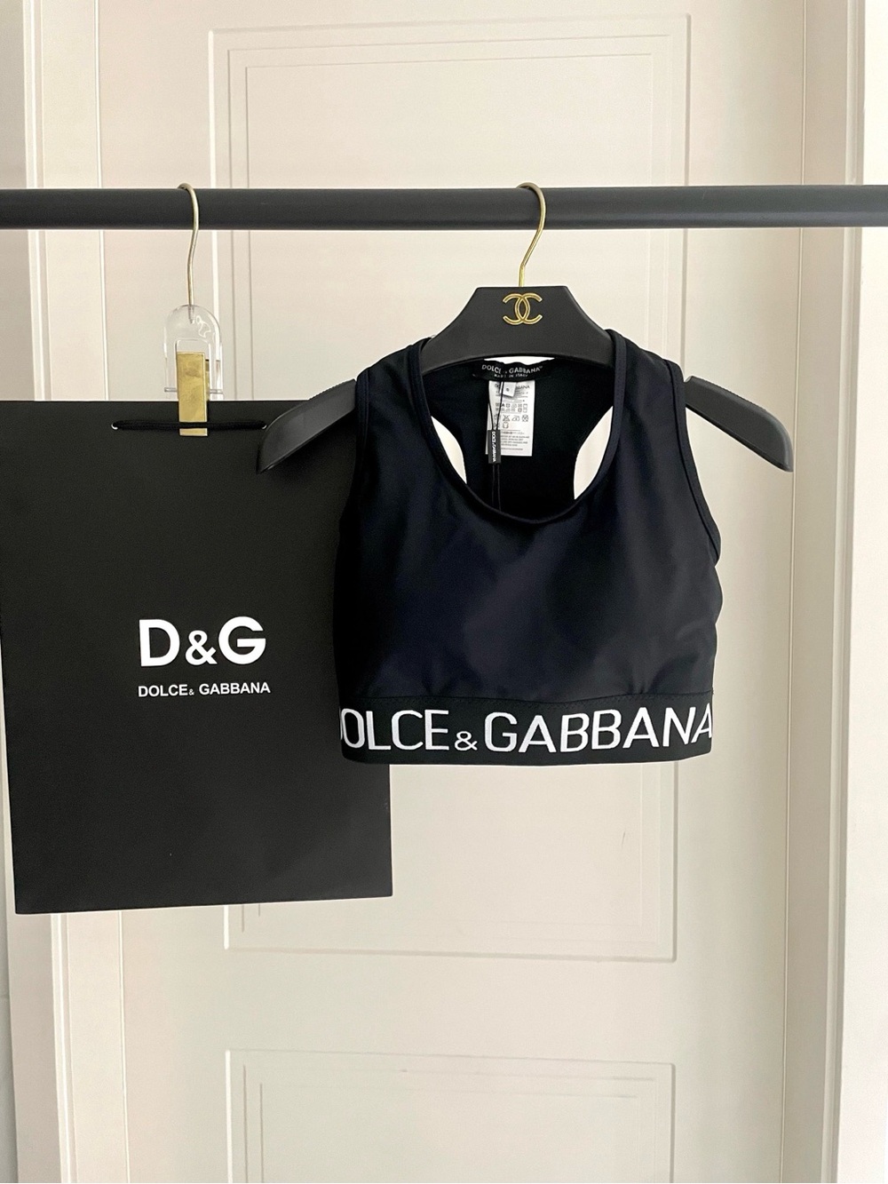 Dolce & Gabbana Black Logo Sports Bra and Leggings Set - Picture 2 of 7